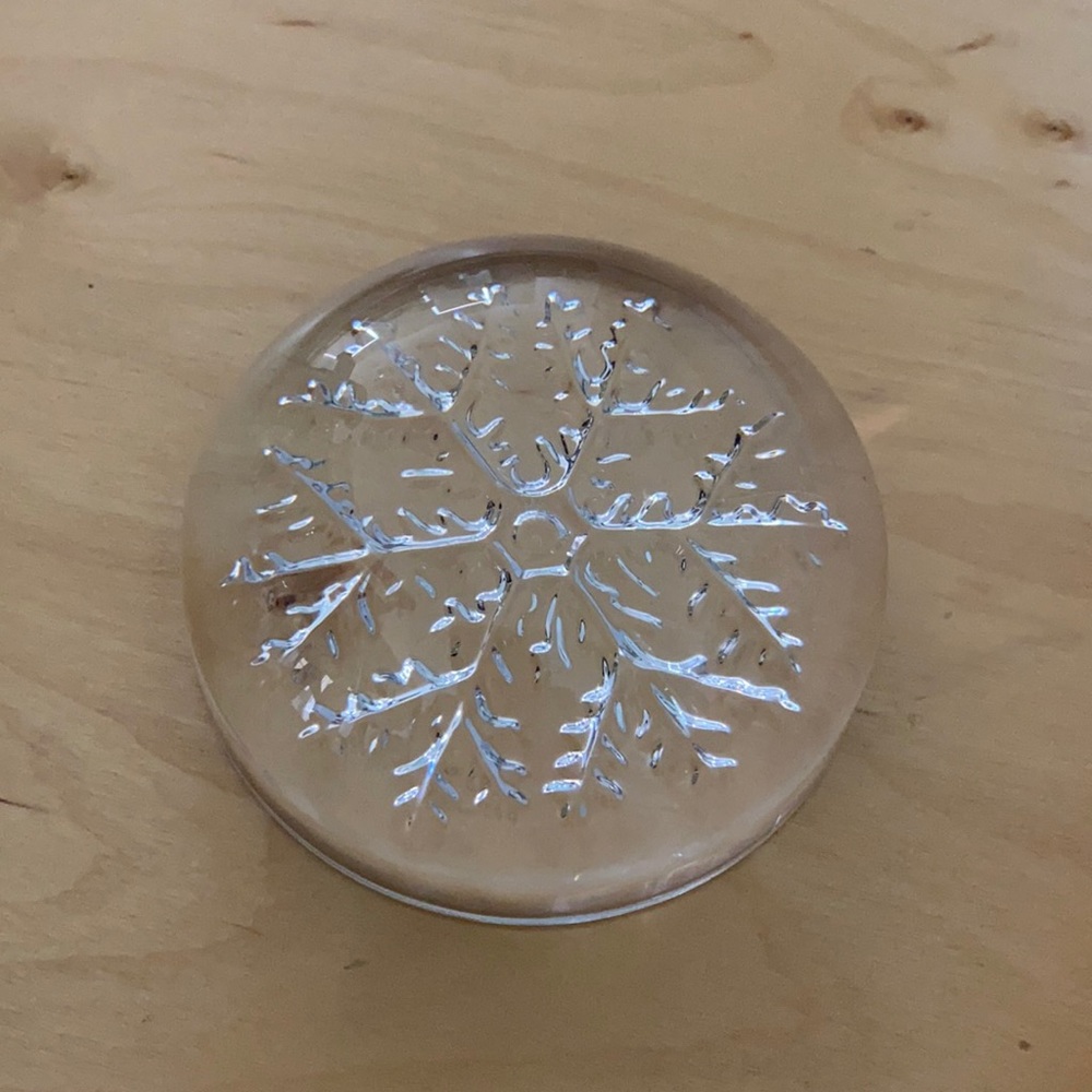 Brilliant Snowflake Glass Paperweight